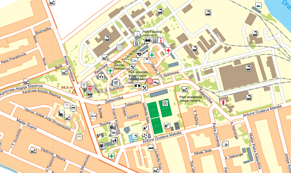 karta kutine Karta centra grada Belišća | karta kutine