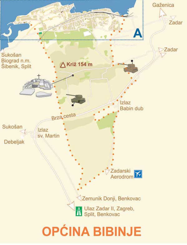 karta bibinja Turistička karta općine Bibinje | karta bibinja